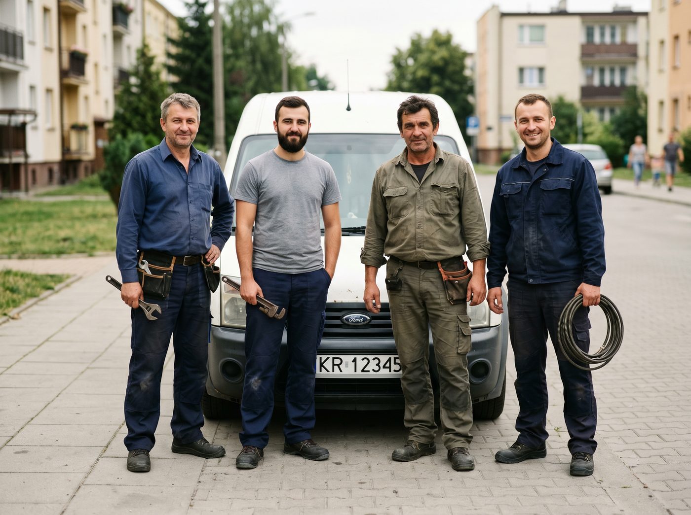 Zespół hydraulików gotowy do pracy